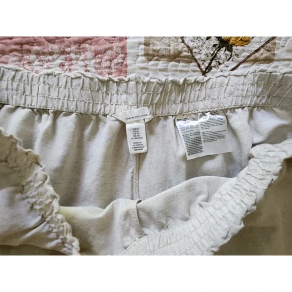 H&M Women's Pull-on Elastic Waist Shorts Linen Blend‎ Pockets Beige Size XL - Picture 11 of 11